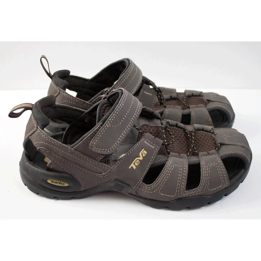 Teva Forebay Fisherman Mens‎ Sport Hiking Sandals Shoc Pad Walking Brown Size 8